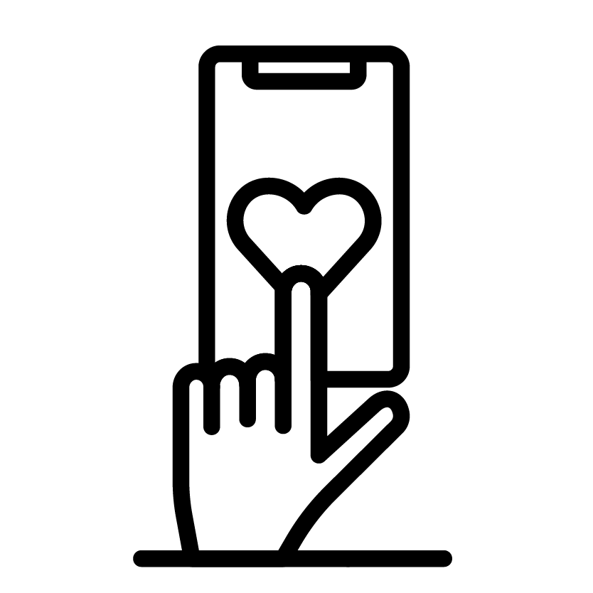 a hand is holding a cell phone with a heart on the screen .