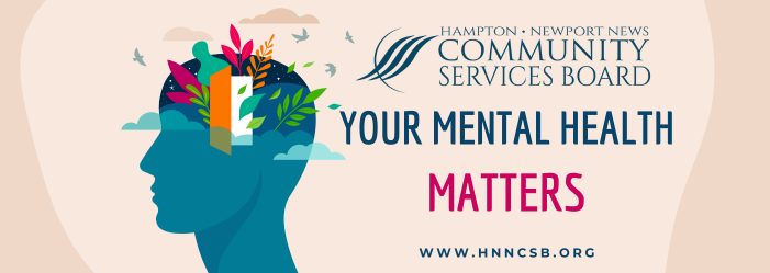 A poster for the community services board says your mental health matters.