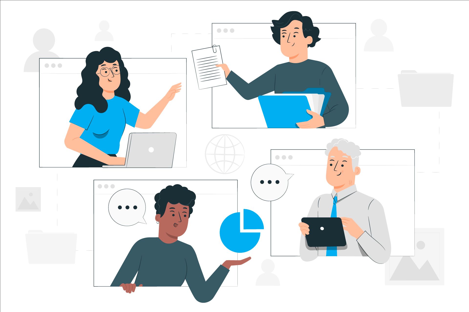 Group of People Are Sitting Around a Table Having a Meeting