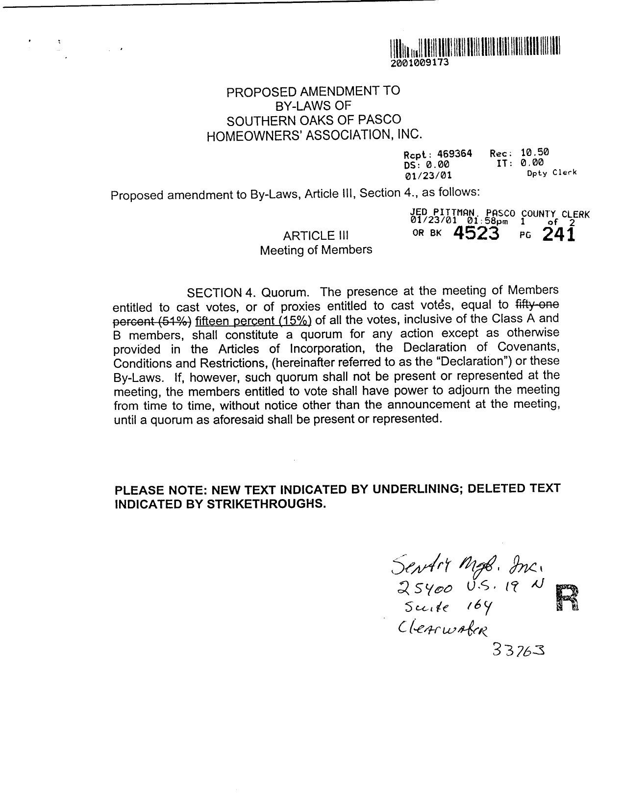 By-Laws -- Amendment