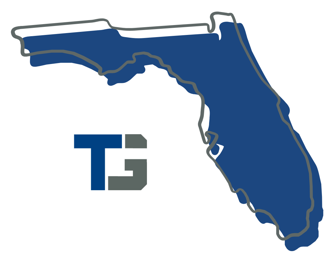 Map of Florida in blue, with 