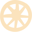 Cream-colored wheel with eight spokes.