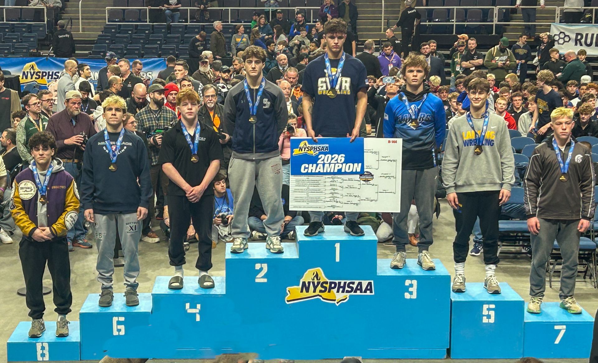 Three people wearing