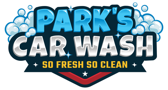 The logo for park 's car wash with so fresh and so clean under it