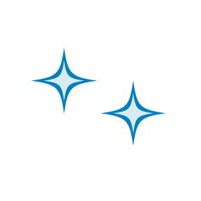 A pair of blue stars on a white background.