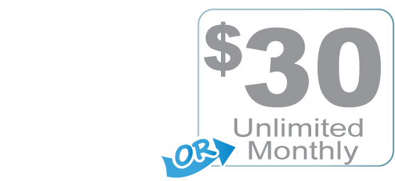 a sign that says $ 17 per wash or $ 30 unlimited monthly