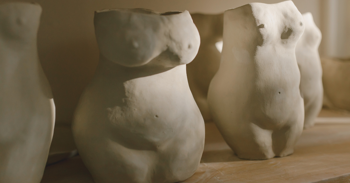 clay busts of women