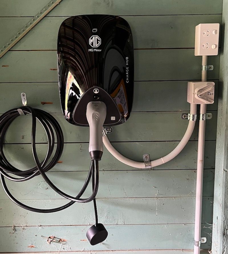 MG Motors Car Charger Installation — Electrical Services in Byron Shire, NSW