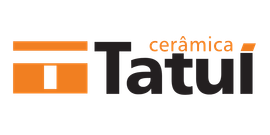 O logotipo da tatui ceramica é laranja e preto.