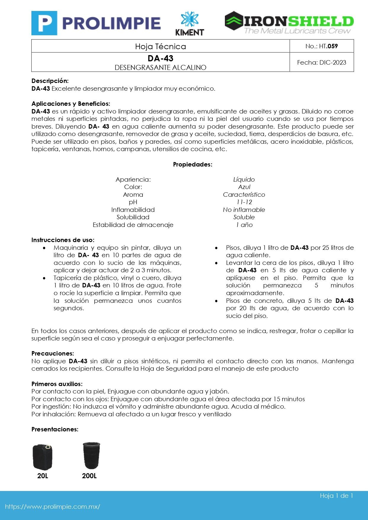 DA 43 Desengrasante Alcalino