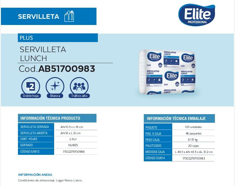 Servilleta Elite Lunch