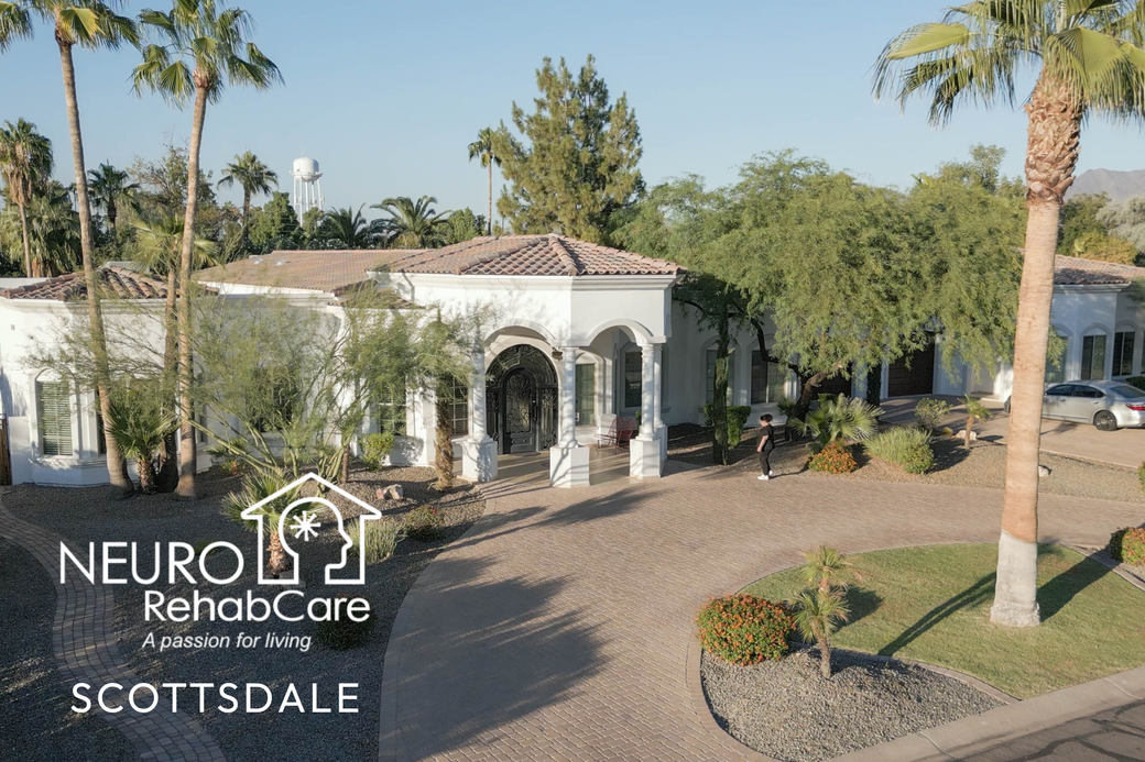 An aerial view of a house in scottsdale