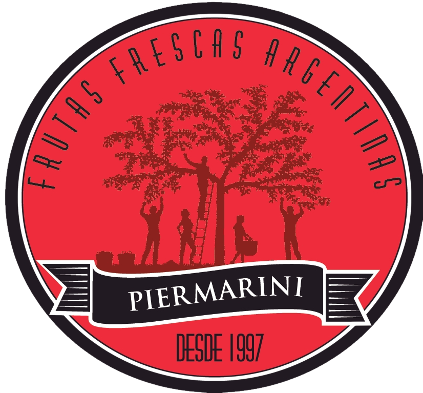 Red logo with 