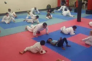Children training in martial arts at Shogun Tigers Youth Academy