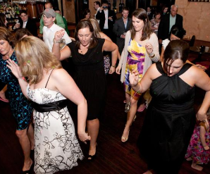 wedding guests dancing