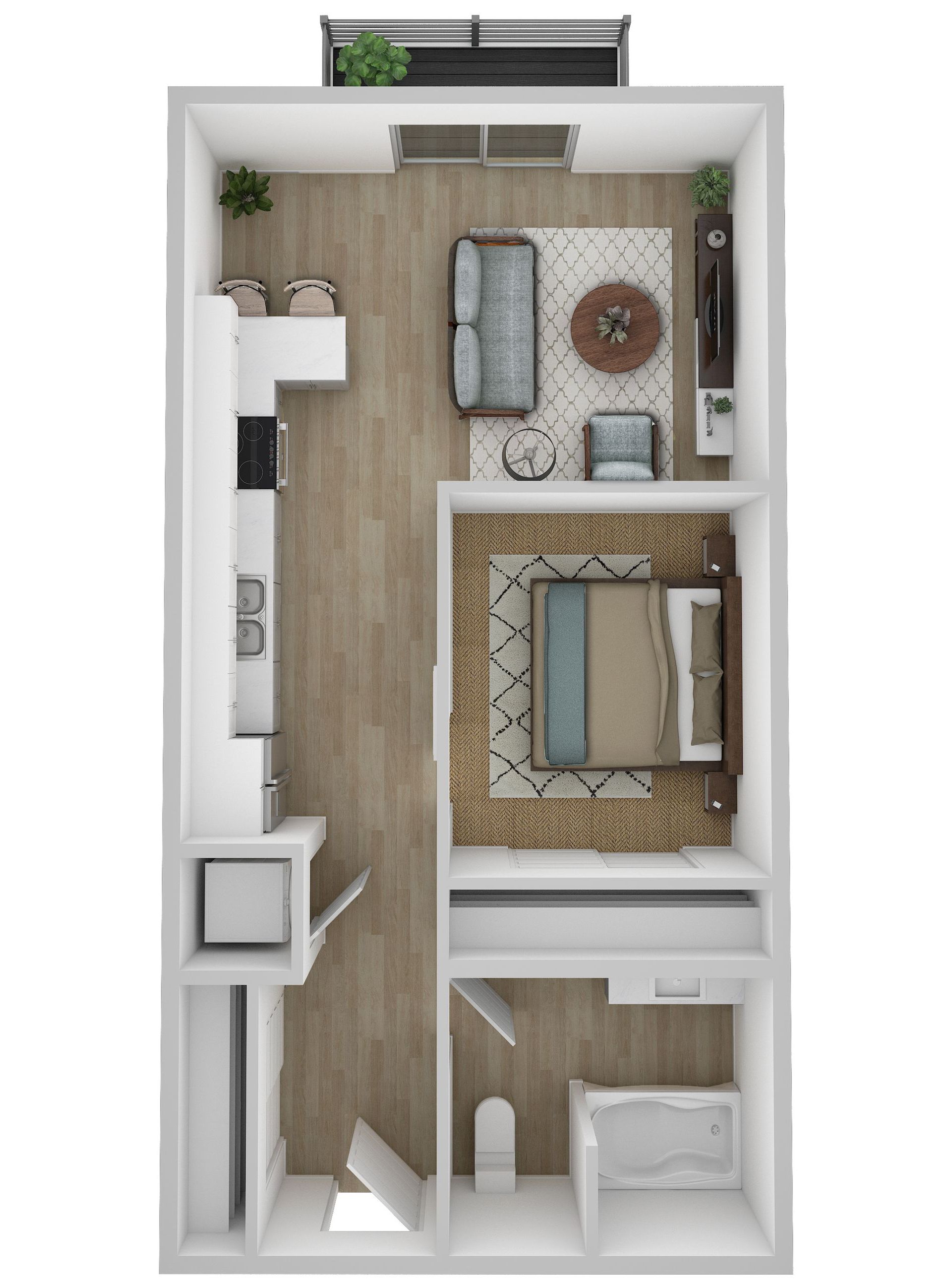 1 bedroom floorplan