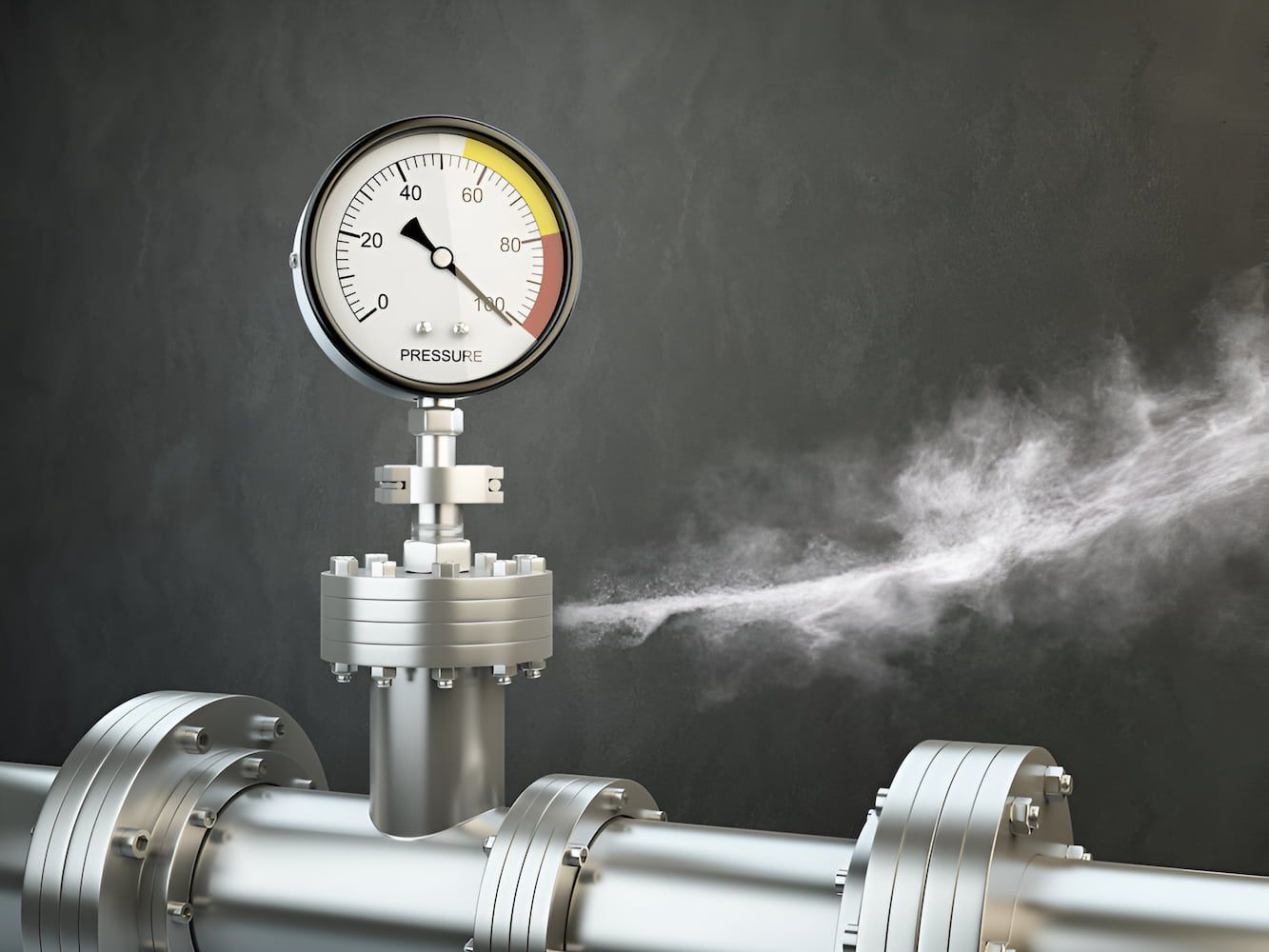A Pressure Gauge With Smoke Coming Out Of It — GPS Plumbing, Drainage & Gasfitting In Dubbo, NSW