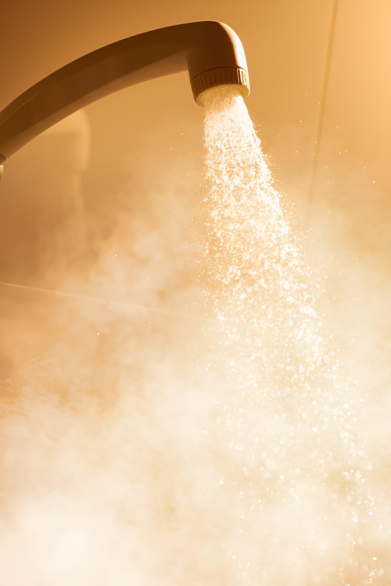 A Close Up Of A Shower Head With Steam Coming Out Of It — GPS Plumbing, Drainage & Gasfitting In Dubbo, NSW