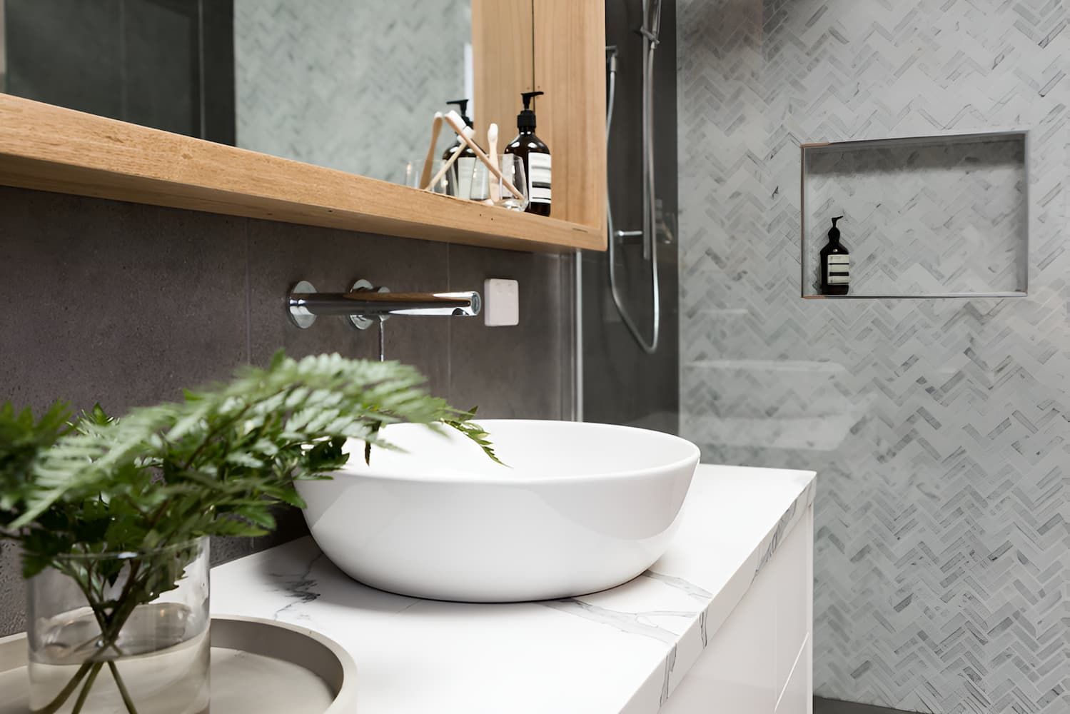 A Bathroom With A Sink And A Mirror — GPS Plumbing, Drainage & Gasfitting In Dubbo, NSW