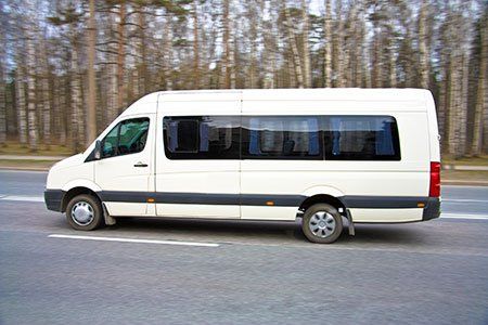 A minibus in transit