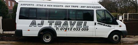An A J Travel minibus