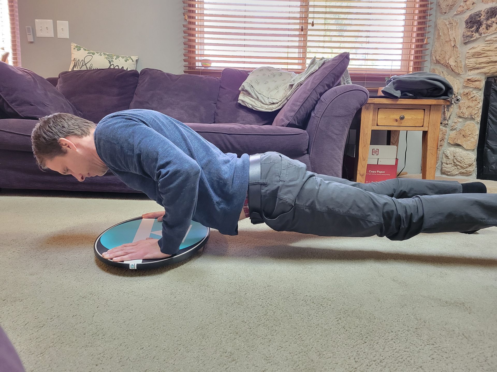 GTO Balance Board full pushup exercise
