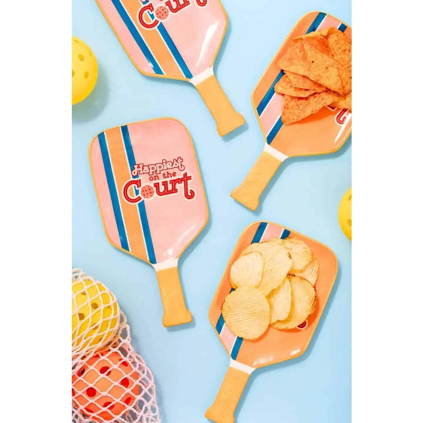 Pickleball Appetizer Plate, Set of 4