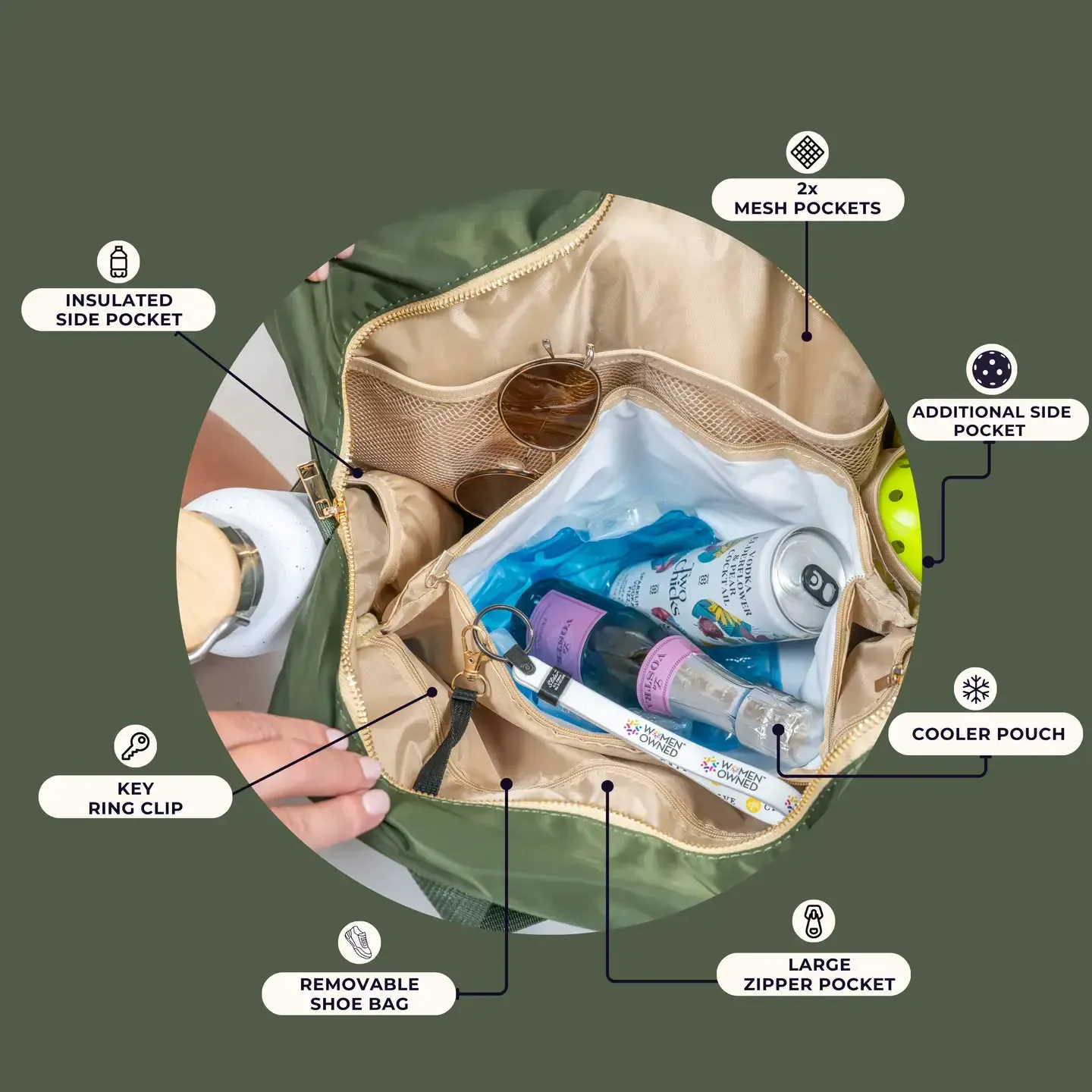 Pickleball Bag – 3-in-1 Tote Crossbody in Black