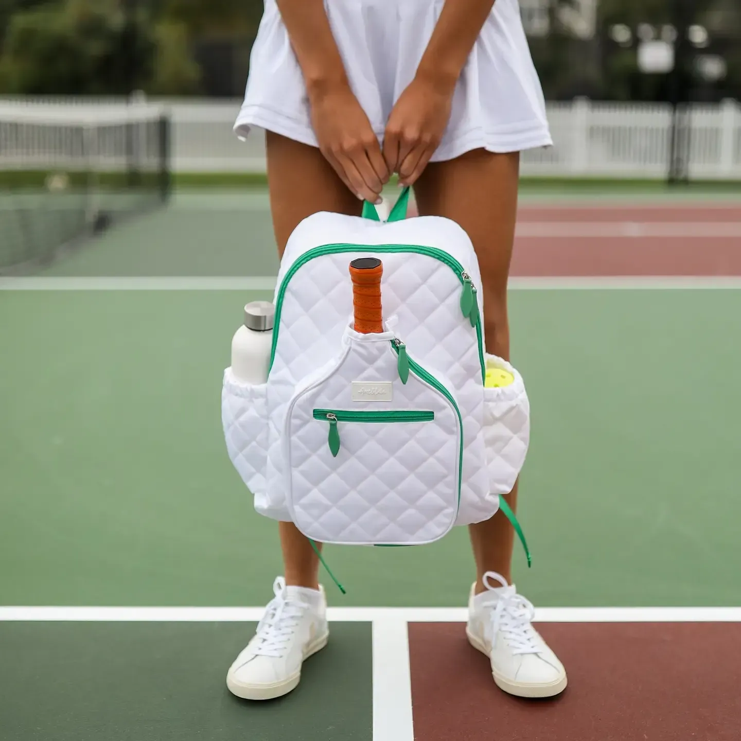 Pickleball Time Backpack White/Green