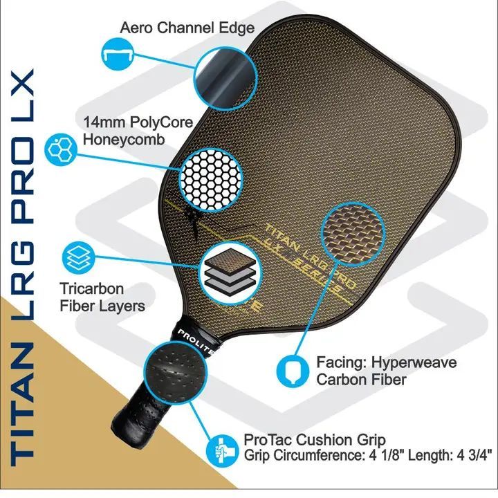 Prolite Titan Lrg Pro Lx Pickleball Paddle - Silver
