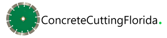 Logo featuring a green circular diamond-tipped saw blade next to the text 