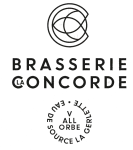 Logo de la Brasserie La Concorde avec un design circulaire et du texte.