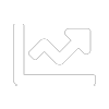 a line drawing of a graph with an arrow pointing up .
