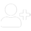 a line drawing of a person with a plus sign next to it .