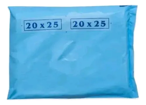 Sobre acolchado azul con 