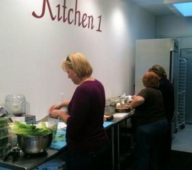 A kitchen with a sign that says kitchen 1