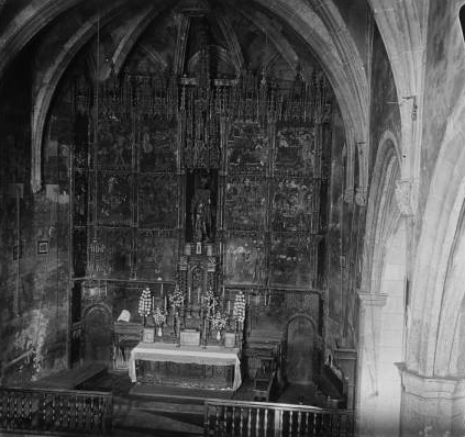 Retaule Altar Major Esglèsia de Sant Genis de Vilassar. Gòtic del S.XVI (El Juliol de 1936 desapareix sent saquejat i incendiat .