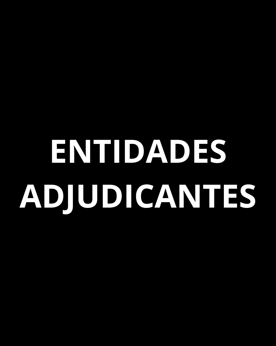 Entidades Adjudicantes