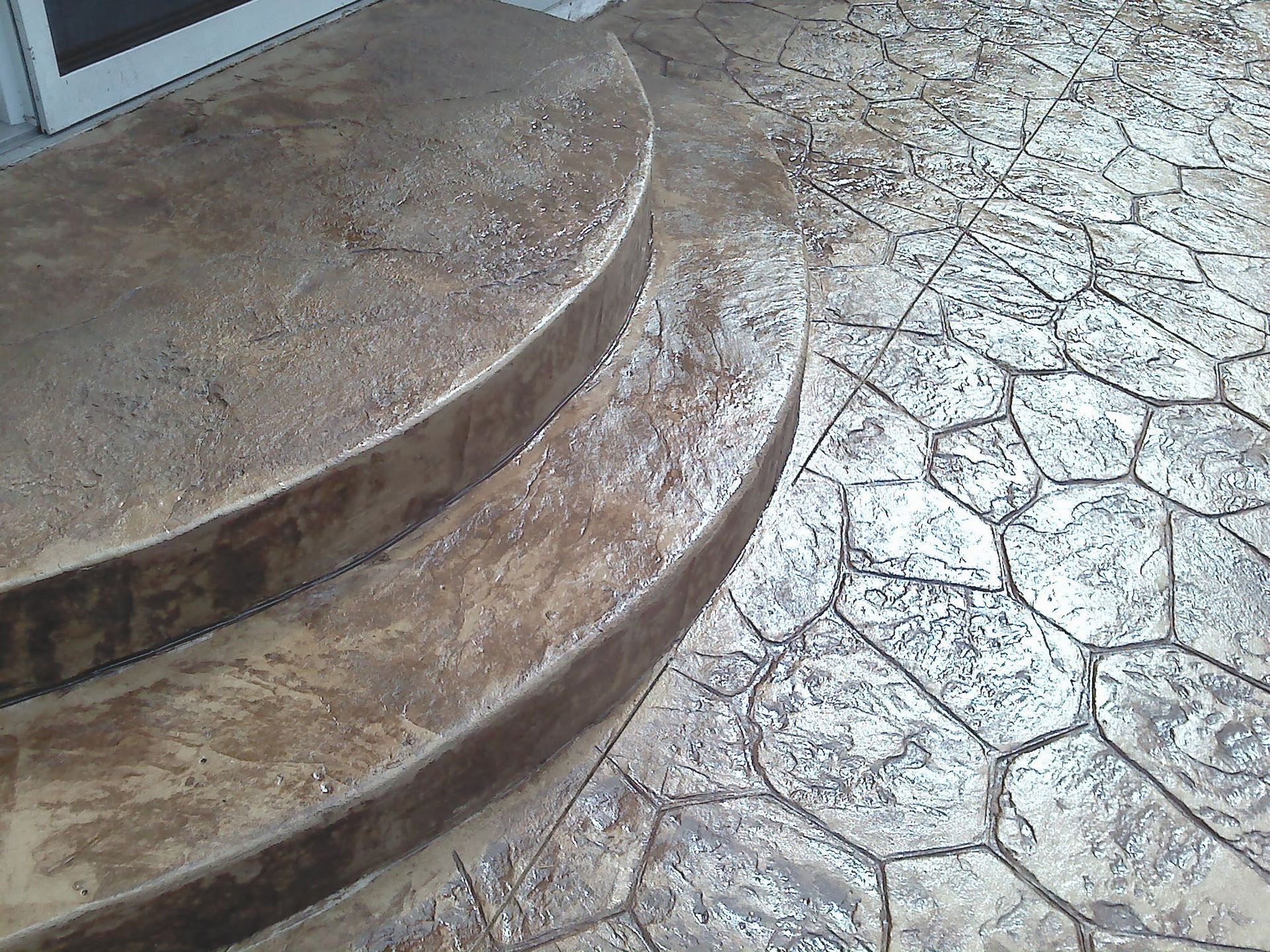 Stamped Concrete steps and Patio Stone Pattern