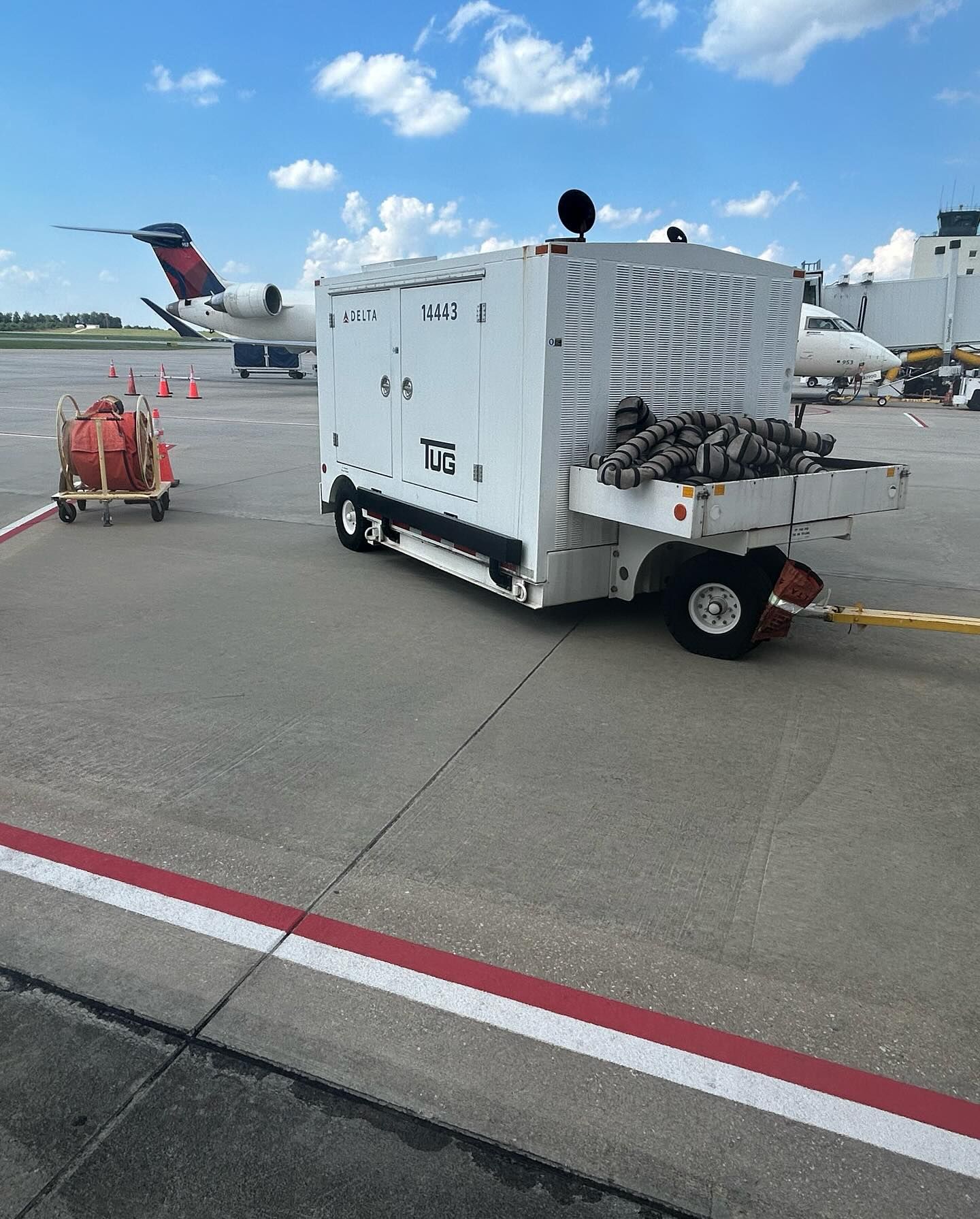 A white trailer with the number t3 on it