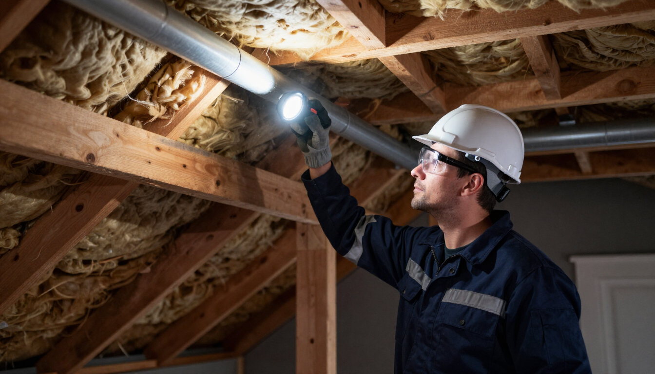 Home Inspector in Attic