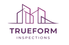 Logo for Trueform Inspections, featuring a stylized purple line-art silhouette of buildings over the company name.