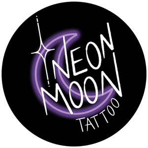 neon moon tattoo logo