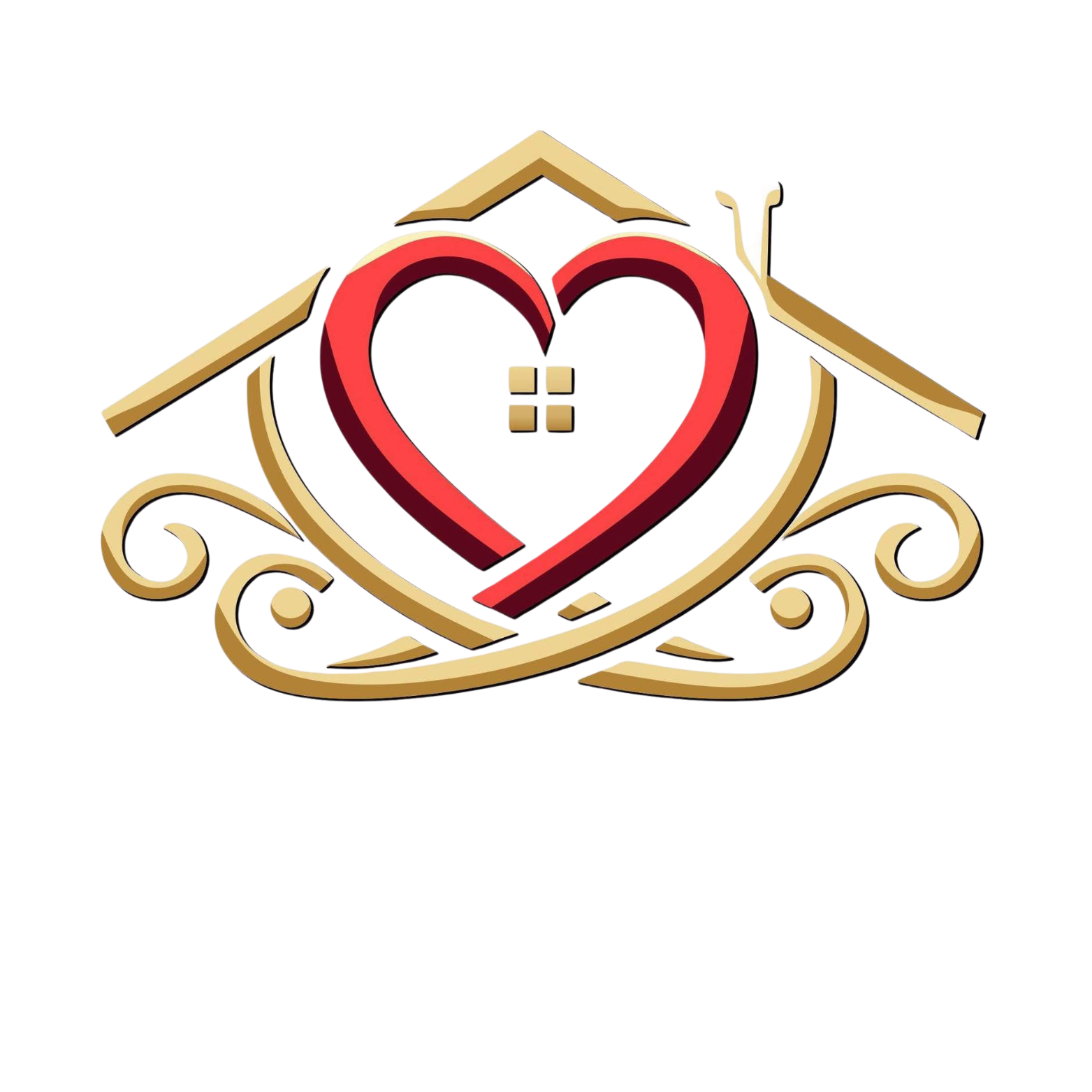 A house with a heart in the middle of it.