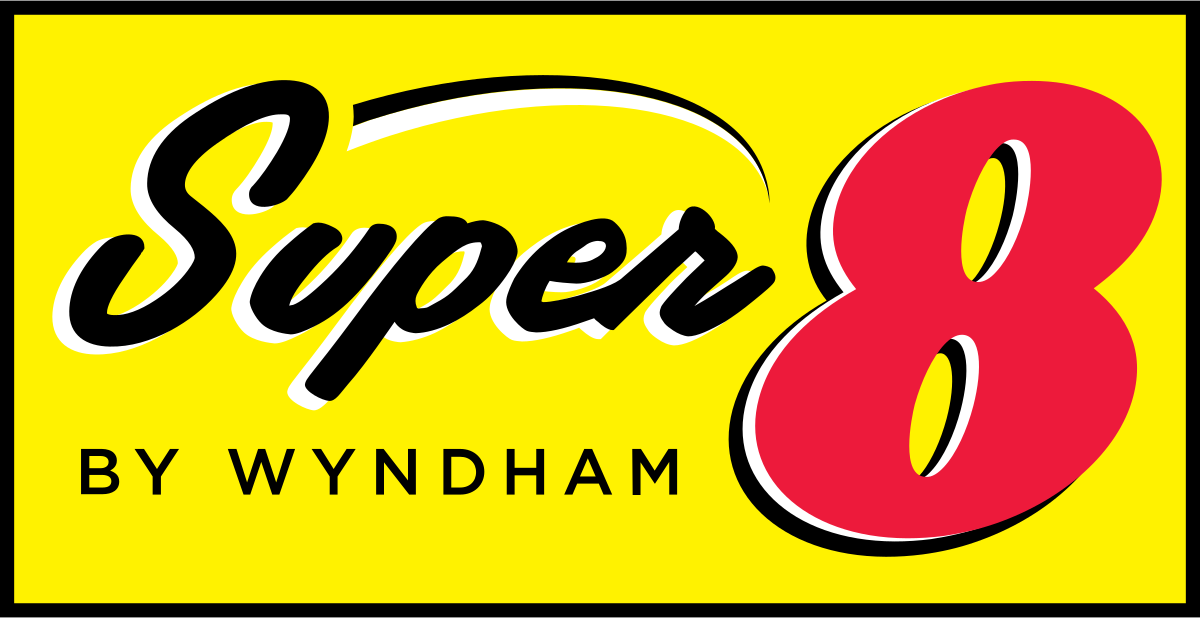 The logo for super 8 by wyndham is yellow and red