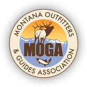 The logo for the montana outfitters and guides association