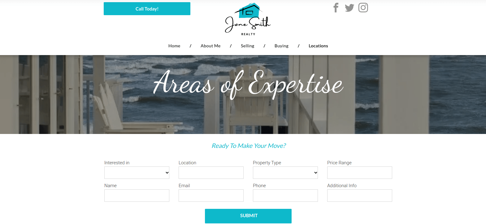 a screenshot of a website that says areas of expertise
