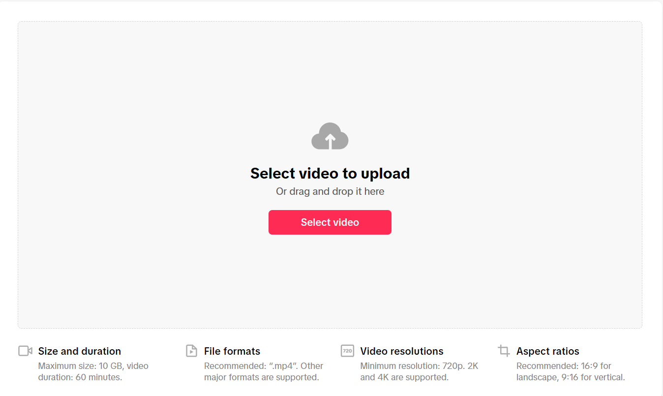 TikTok Upload Screen