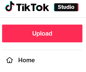 Screenshot of TikTok upload page