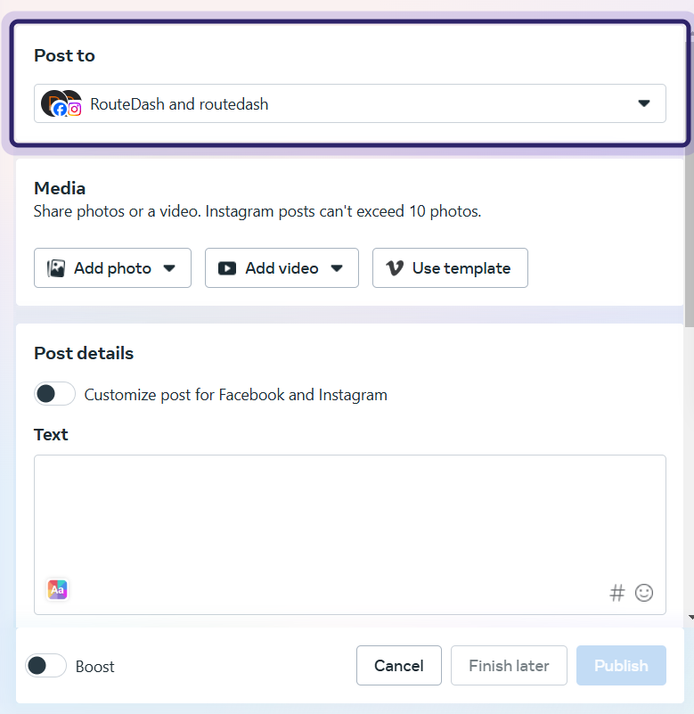 A screenshot of a facebook post being created.